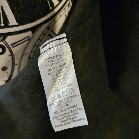 NWOT Naked Zebra faux suede drape open front jacket small - Picture 9 of 12